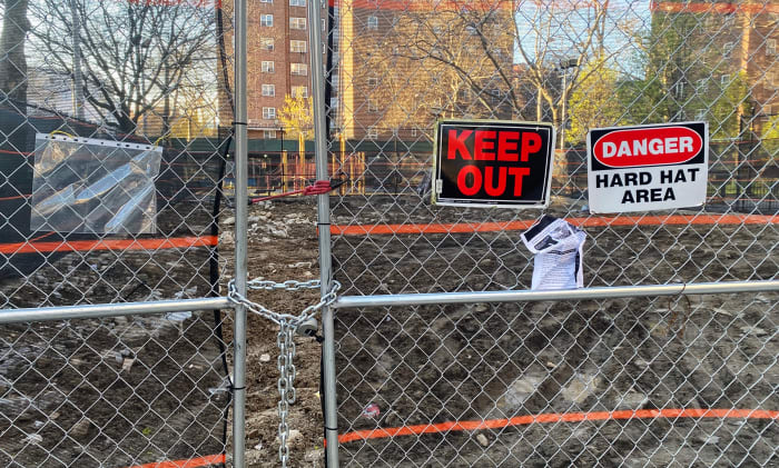 Patterson Square Garden, in the Bronx: mid-construction.